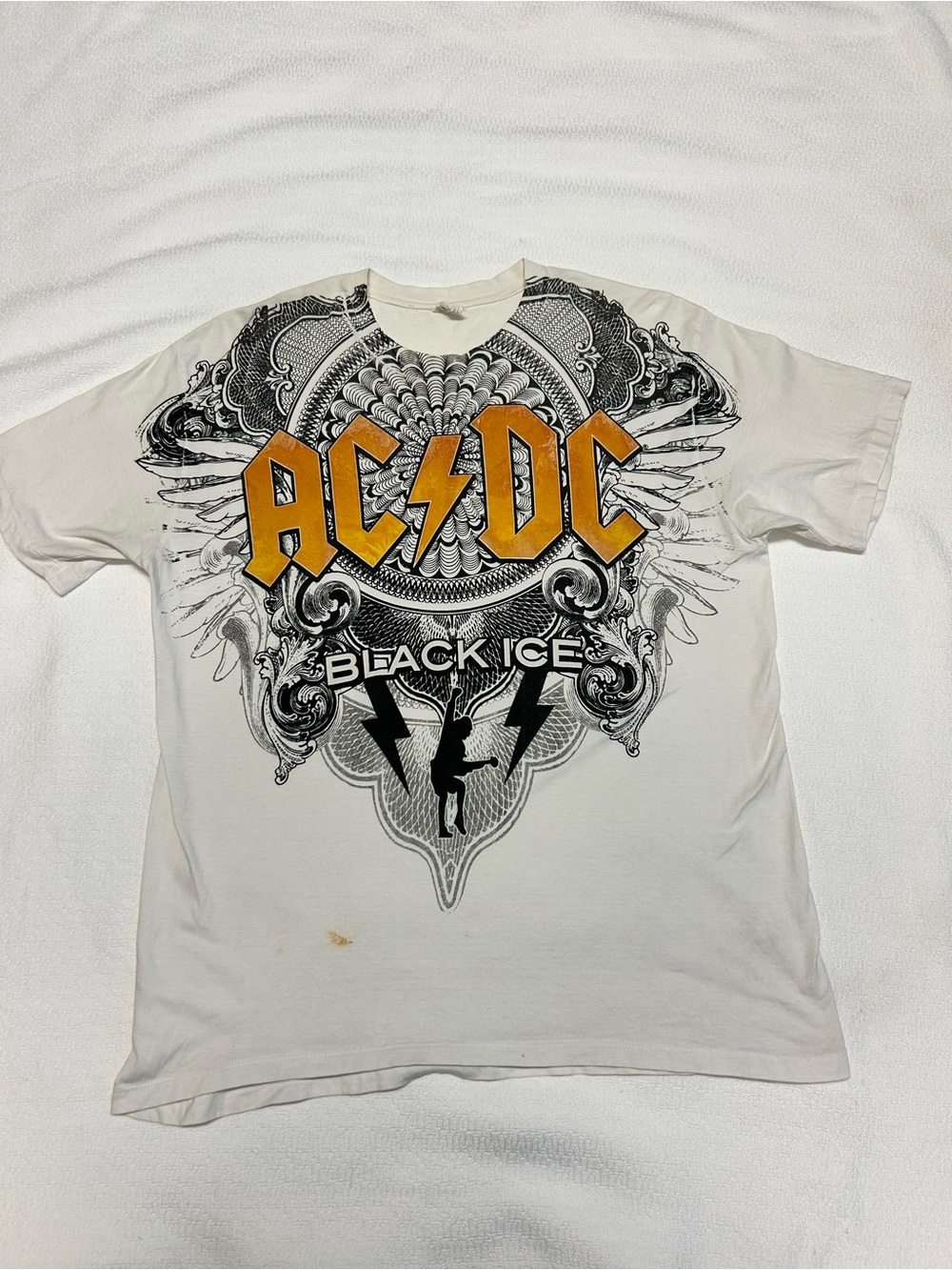 AC/DC Black Ice Oversized Graphic Band T-Shirt Large ⚡